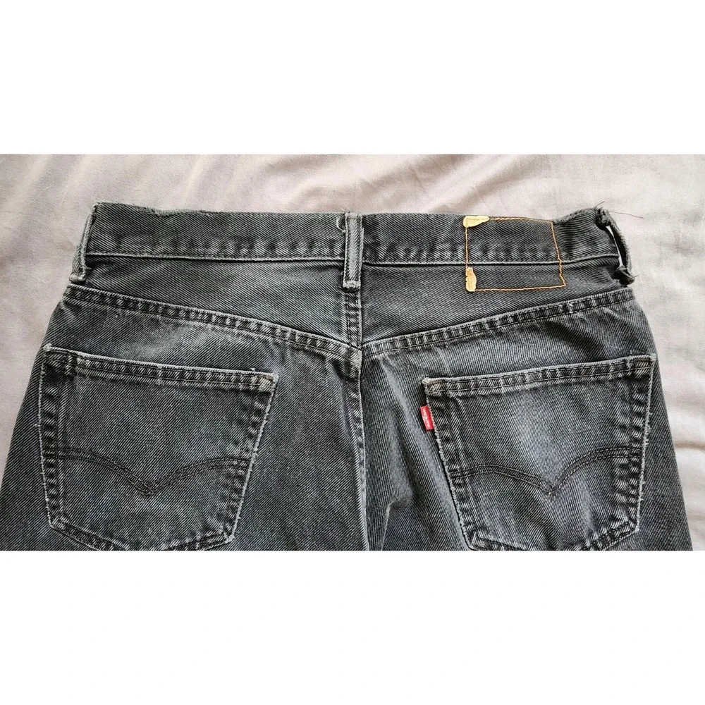 Levis 550 Jeans‎ Mens 32x31 Black Relaxed Tapered Leg Denim Distressed